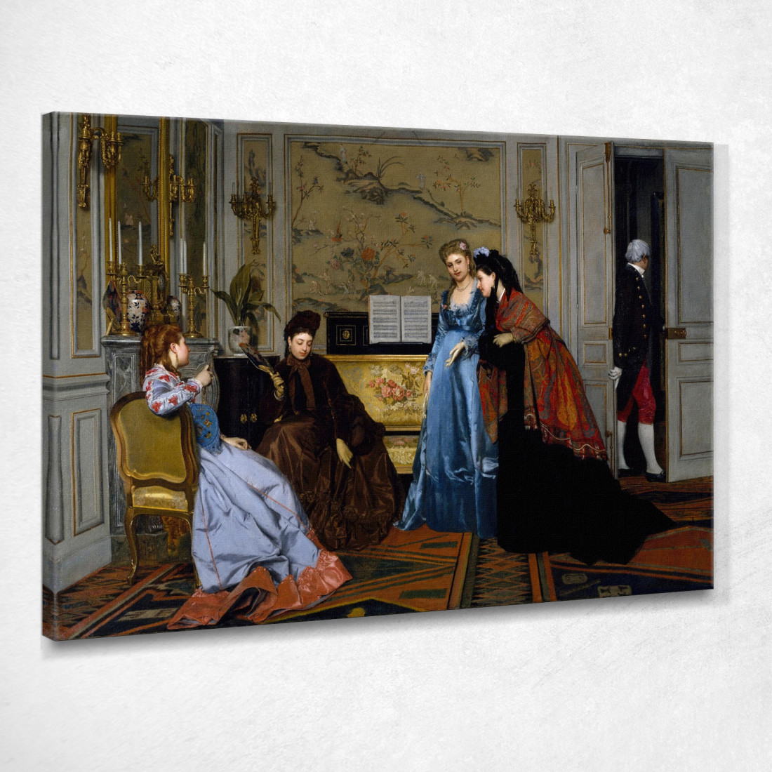 Figure Eleganti In Un Salone Alfred Stevens stal24 quadro stampato su tela Figure Eleganti In Un Salone Alfred Stevens stal24 quadro stampato su tela
