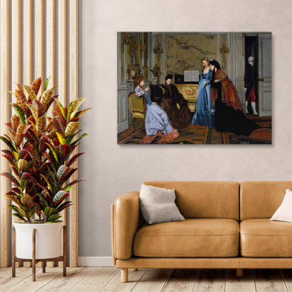 Figure Eleganti In Un Salone Alfred Stevens stal24 quadro stampato su tela
