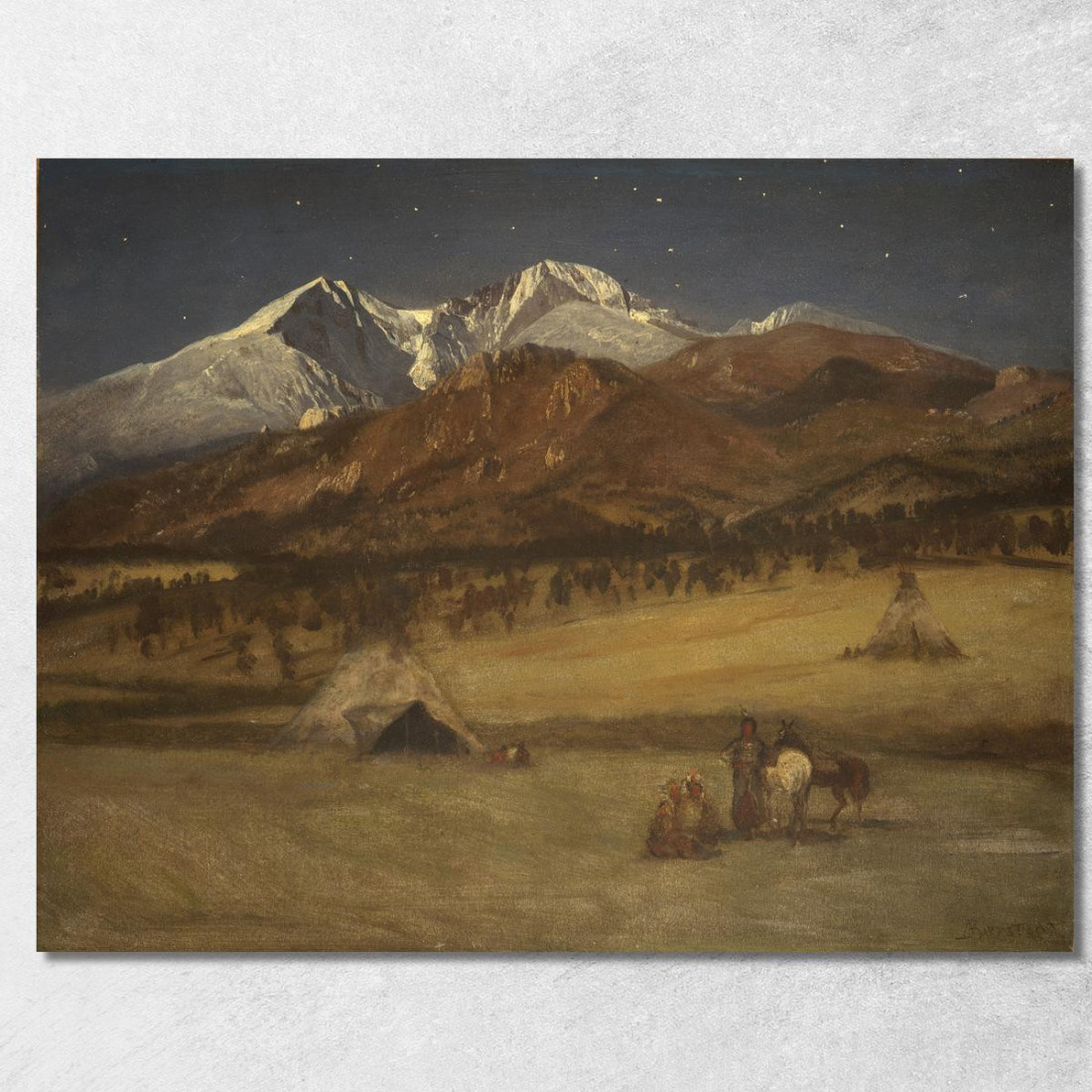 Serata Nell'Accampamento Indiano Albert Bierstadt abr35 quadro stampato su tela Serata Nell'Accampamento Indiano Albert Bierstadt abr35 quadro stampato su tela