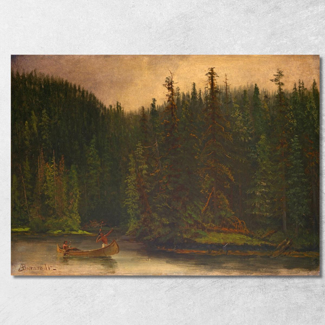 Cacciatori Indiani In Canoa Albert Bierstadt abr37 quadro stampato su tela Cacciatori Indiani In Canoa Albert Bierstadt abr37 quadro stampato su tela