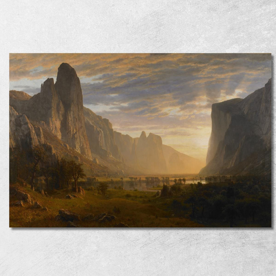 Guardando Giù La Valle Di Yosemite In California Albert Bierstadt abr55 quadro stampato su tela Guardando Giù La Valle Di Yosemite In California Albert Bierstadt abr55 quadro stampato su tela