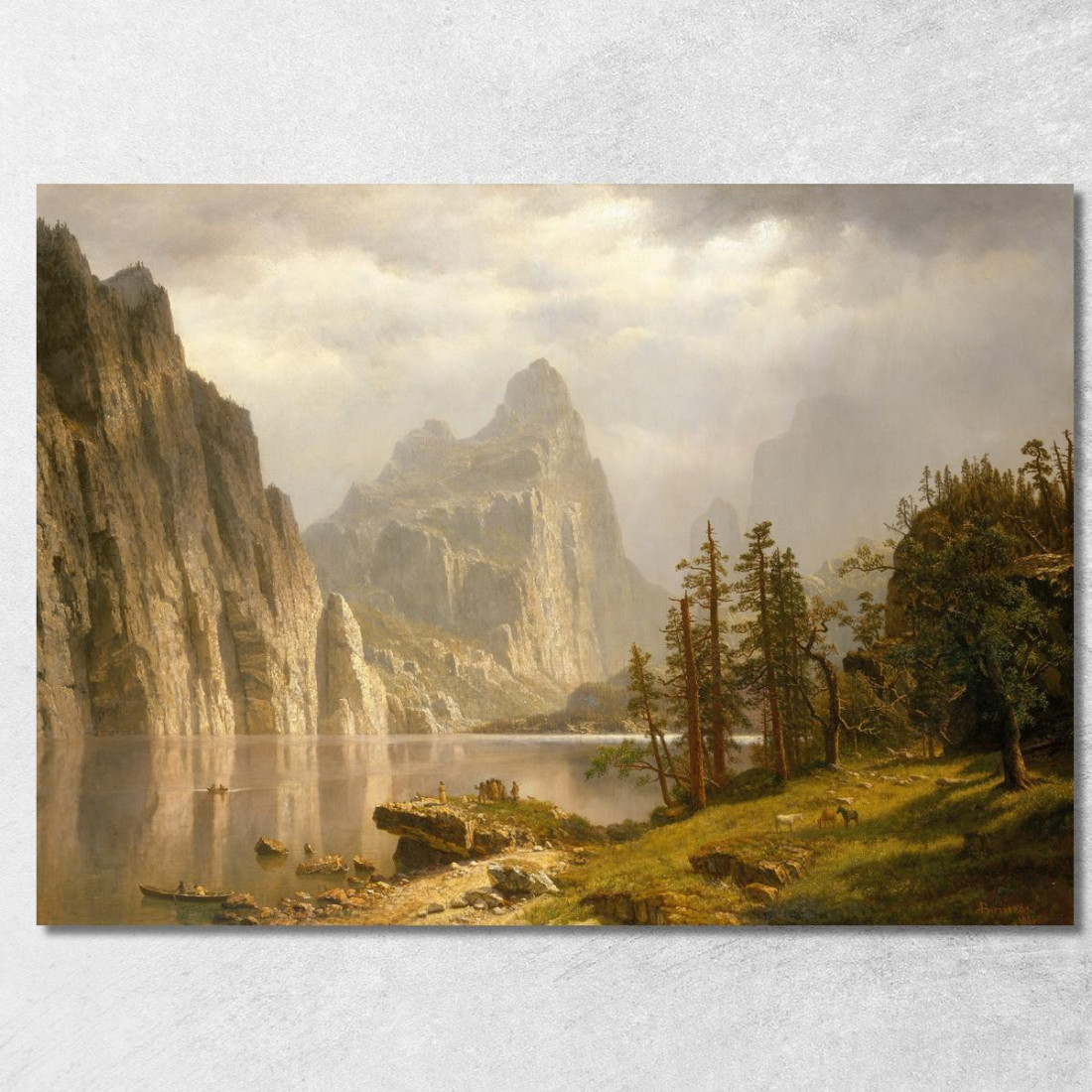 Valle Yosemite Del Fiume Merced Albert Bierstadt abr57 quadro stampato su tela Valle Yosemite Del Fiume Merced Albert Bierstadt abr57 quadro stampato su tela