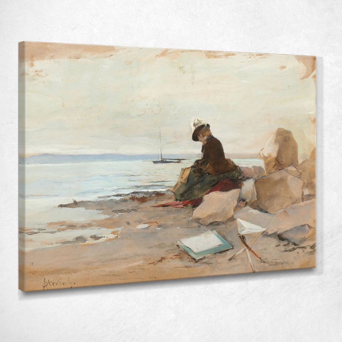 Pittore Della Donna In Riva Al Mare Alfred Stevens stal29 quadro stampato su tela Pittore Della Donna In Riva Al Mare Alfred Stevens stal29 quadro stampato su tela