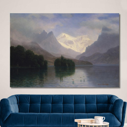 Scena Di Montagna Albert Bierstadt abr69 quadro stampato su tela