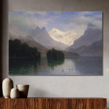 Scena Di Montagna Albert Bierstadt abr69 quadro stampato su tela