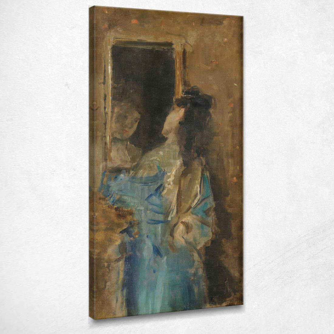 Ragazza In Blu Che Guarda In Uno Specchio Alfred Stevens stal32 quadro stampato su tela Ragazza In Blu Che Guarda In Uno Specchio Alfred Stevens stal32 quadro stampato su tela