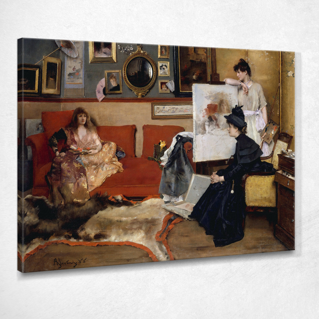 Nello Studio Alfred Stevens stal35 quadro stampato su tela