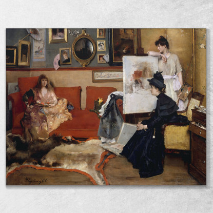 Nello Studio Alfred Stevens stal35 quadro stampato su tela