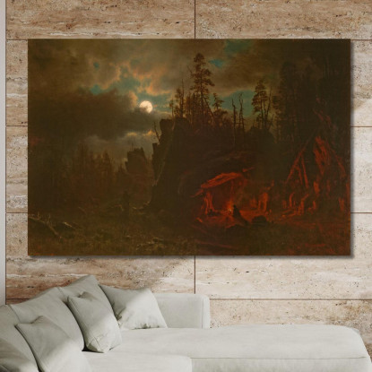 Il Campo Dei Cacciatori Albert Bierstadt abr112 quadro stampato su tela