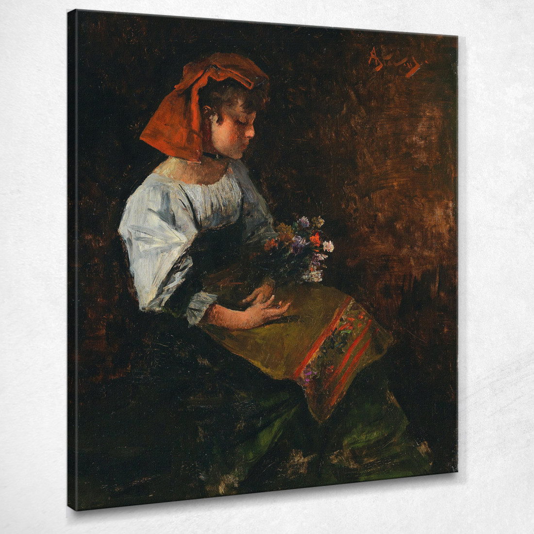 Giovane Ragazza Italiana Alfred Stevens stal37 quadro stampato su tela Giovane Ragazza Italiana Alfred Stevens stal37 quadro stampato su tela