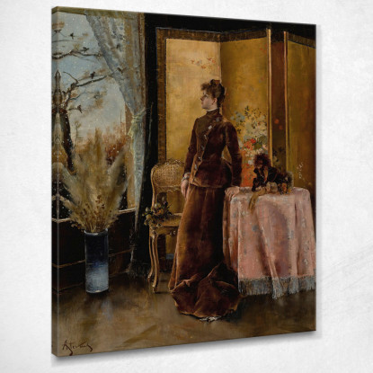 La Neve Alfred Stevens stal43 quadro stampato su tela