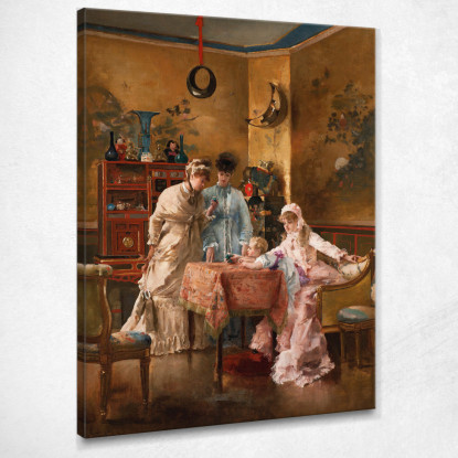 I Visitatori Alfred Stevens stal50 quadro stampato su tela