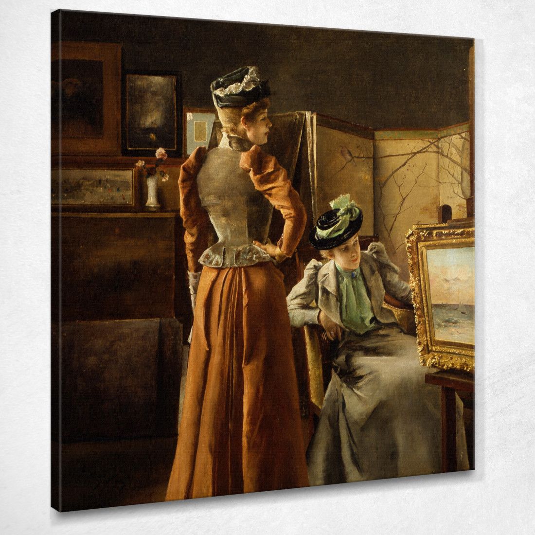 Guardando Un Dipinto Alfred Stevens stal51 quadro stampato su tela Guardando Un Dipinto Alfred Stevens stal51 quadro stampato su tela