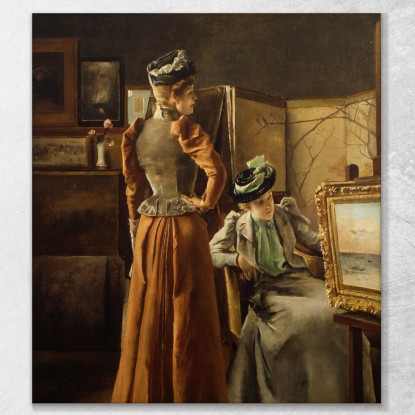Guardando Un Dipinto Alfred Stevens stal51 quadro stampato su tela