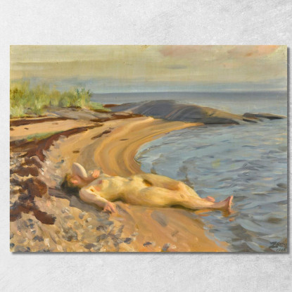 Sulla Spiaggia Anders Zorn azn54 quadro stampato su tela