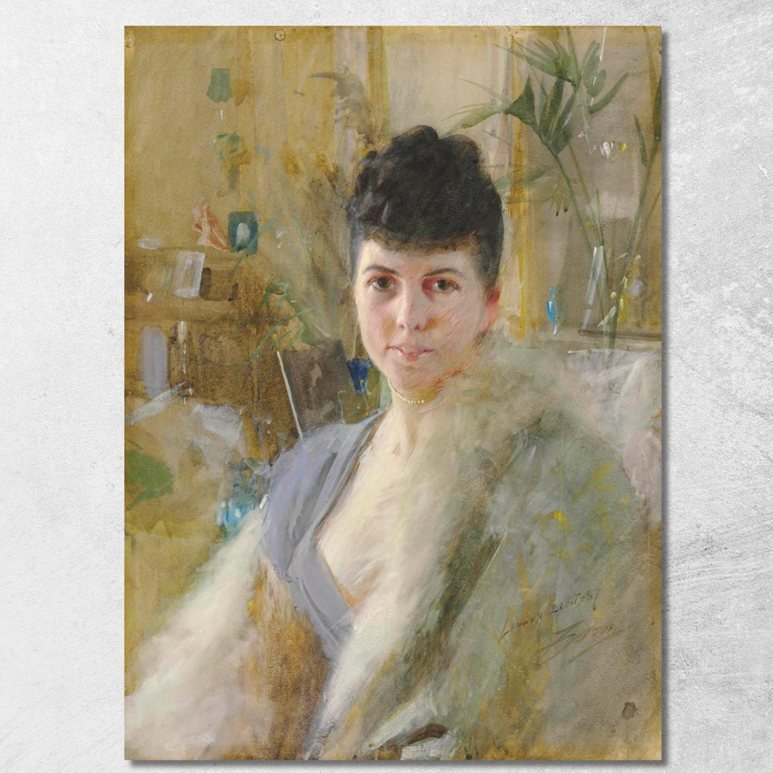 Ritratto Di Dama In Salotto Anders Zorn azn59 quadro stampato su tela