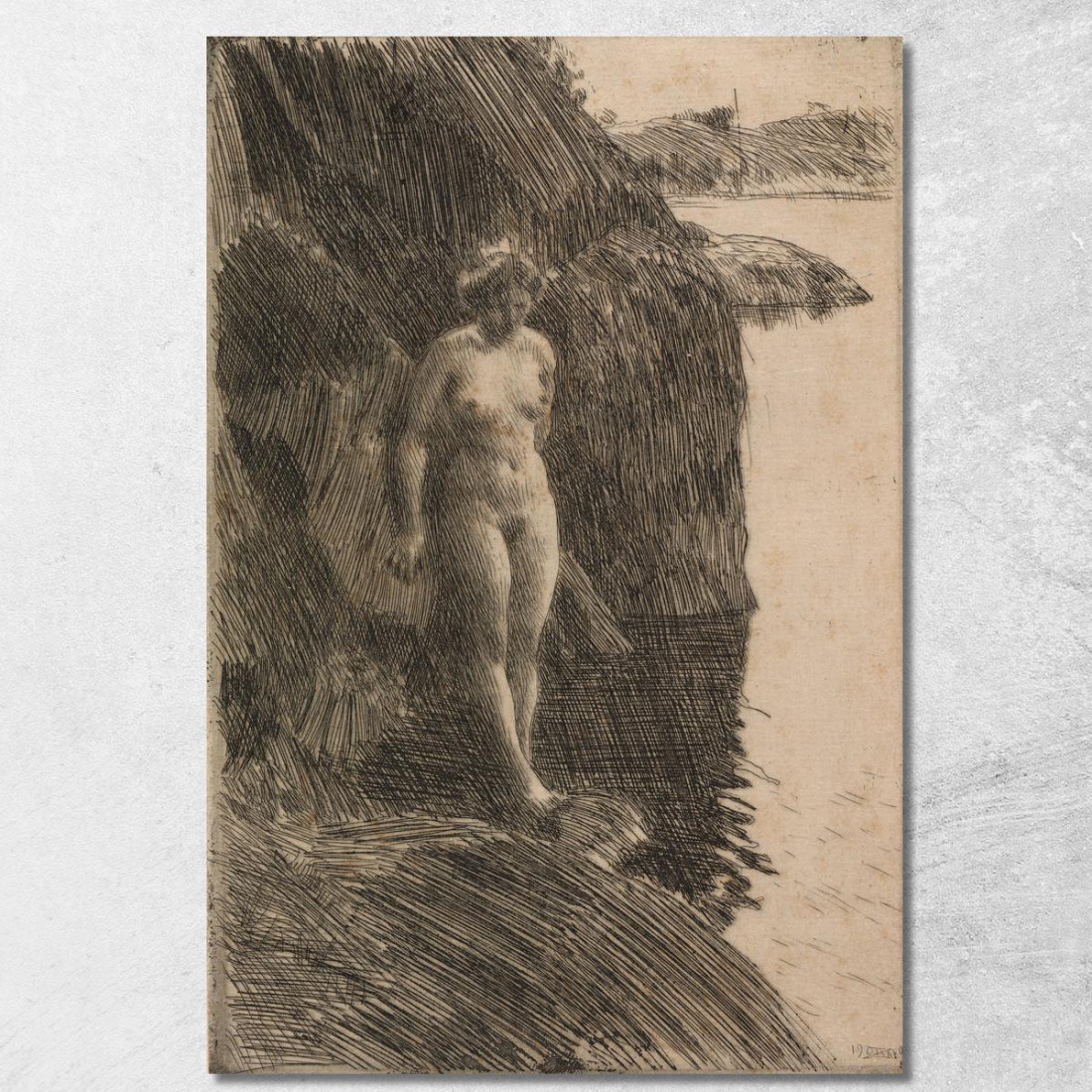 Precipizio Anders Zorn azn63 quadro stampato su tela Precipizio Anders Zorn azn63 quadro stampato su tela