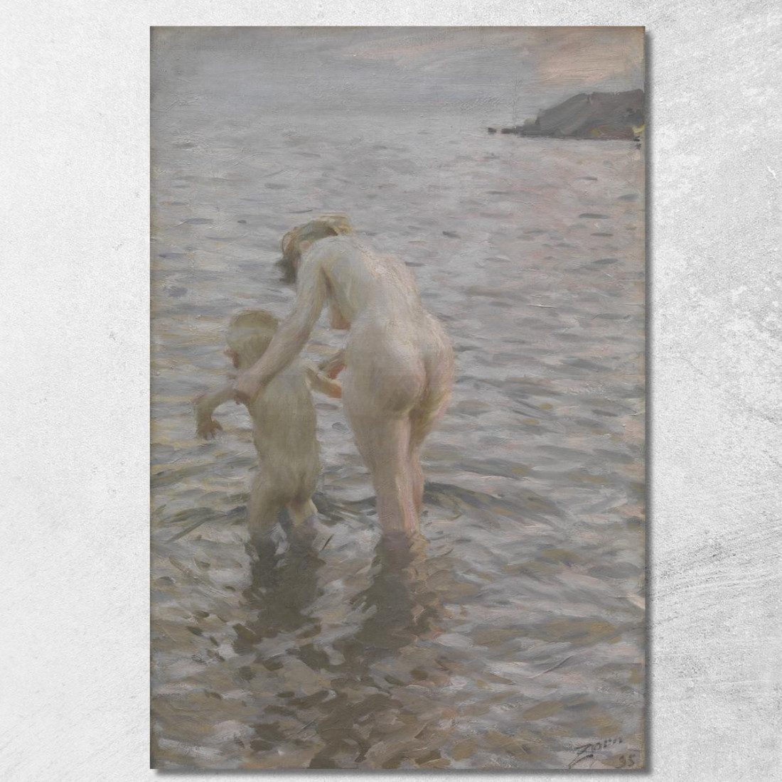 Con La Madre Anders Zorn azn83 quadro stampato su tela Con La Madre Anders Zorn azn83 quadro stampato su tela