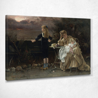 Madre E I Suoi Figli Alfred Stevens stal66 quadro stampato su tela