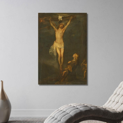 La Crocifissione Con Santa Rosalia Anthony van Dyck avd113 quadro stampato su tela