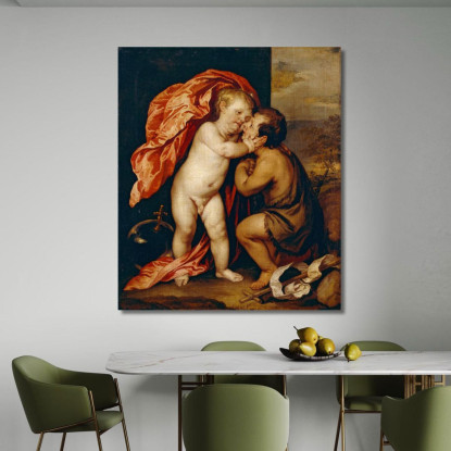 I Neonati Cristo E San Giovanni Battista Anthony van Dyck avd115 quadro stampato su tela