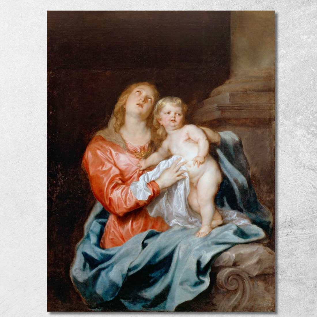 La Madonna Col Bambino Anthony van Dyck avd119 quadro stampato su tela La Madonna Col Bambino Anthony van Dyck avd119 quadro stampato su tela