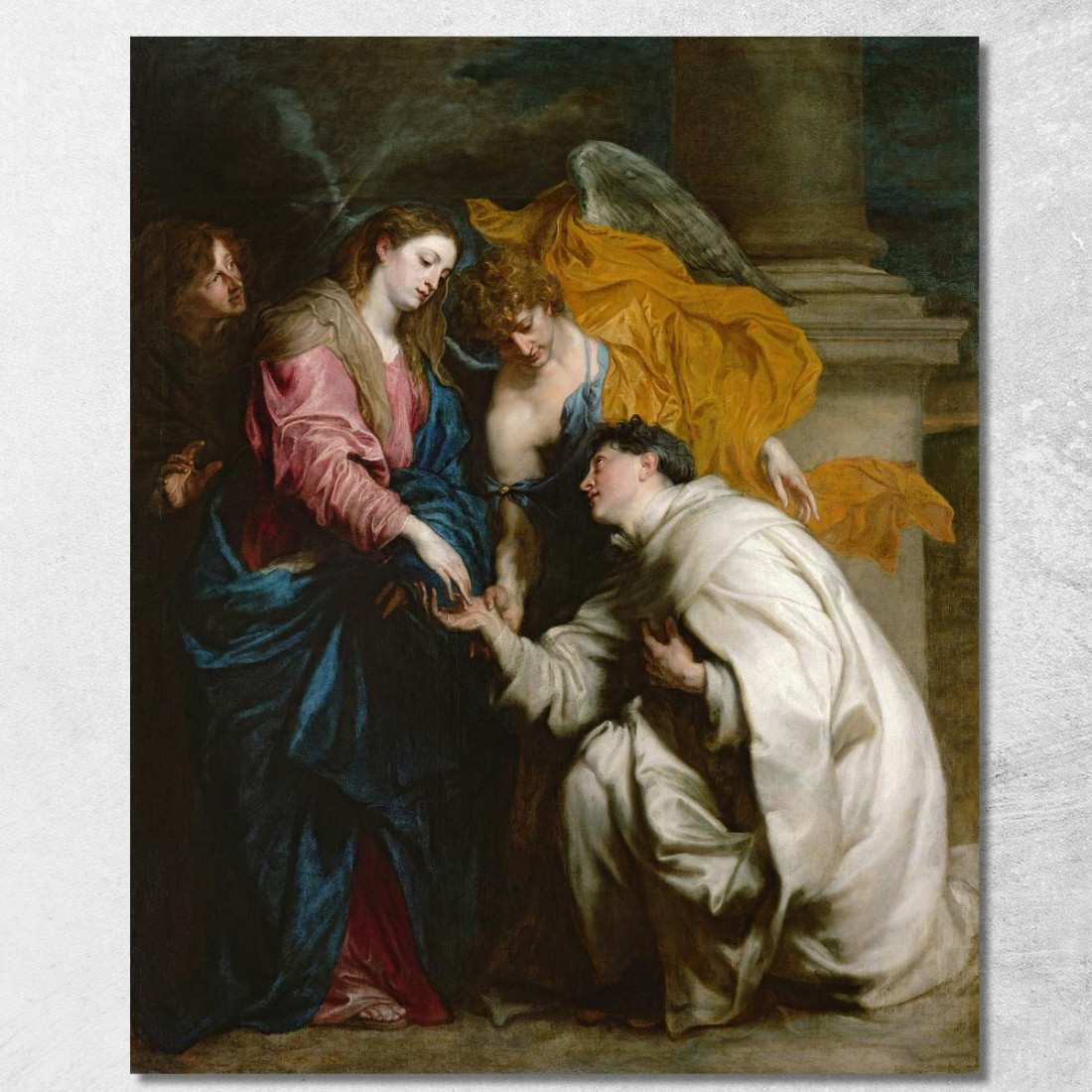 La Visione Del Beato Hermann Joseph Anthony van Dyck avd129 quadro stampato su tela La Visione Del Beato Hermann Joseph Anthony van Dyck avd129 quadro stampato su tela