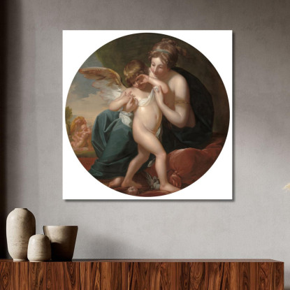 Cupido Punto Da Un'Ape È Accudito Da Sua Madre Benjamin West bwt12 quadro stampato su tela