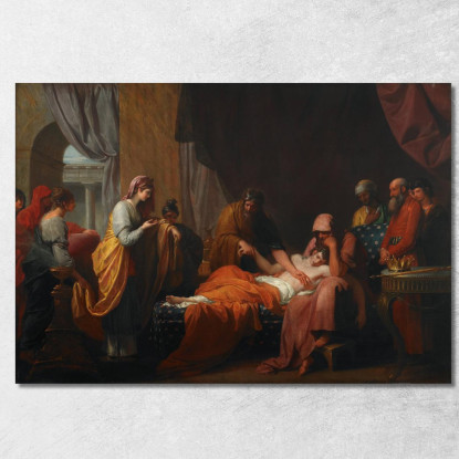 Erasistrato Il Medico Scopre L'Amore Di Antioco Per Stratonice Benjamin West bwt21 quadro stampato su tela