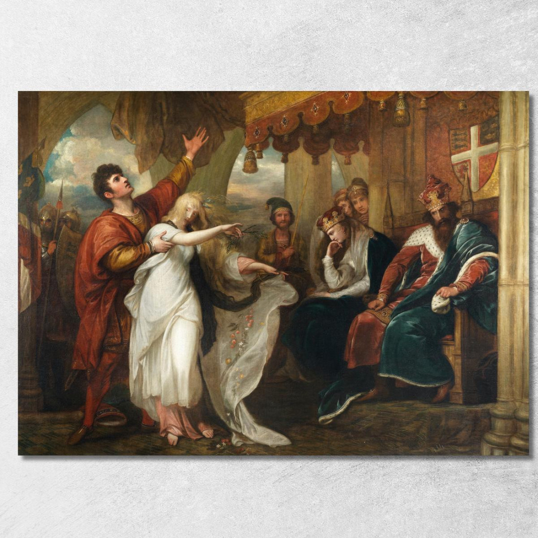 Amleto Atto Iv Scena V Ofelia Davanti Al Re E Alla Regina Benjamin West bwt24 quadro stampato su tela