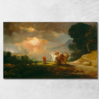 Lot In Fuga Da Sodoma Benjamin West bwt32 quadro stampato su tela