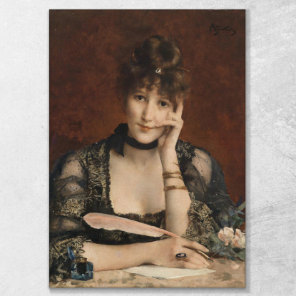 La Lettera Alfred Stevens stal85 quadro stampato su tela