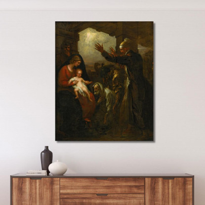 L'Offerta Dei Saggi Benjamin West bwt72 quadro stampato su tela