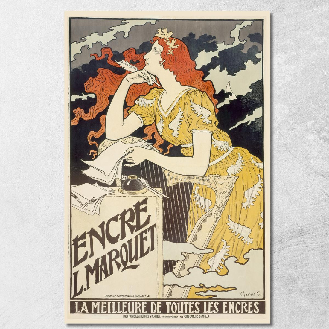 Inchiostro Di L. Marquet Eugène Grasset egs7 quadro stampato su tela Inchiostro Di L. Marquet Eugène Grasset egs7 quadro stampato su tela