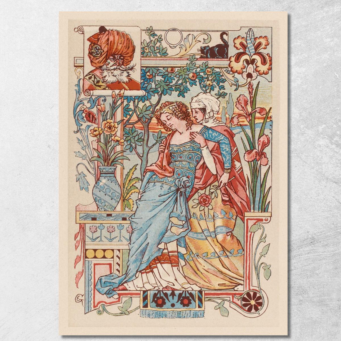 Donna Che Sonnecchia Tra Le Braccia Del Suo Servo Eugène Grasset egs9 quadro stampato su tela Donna Che Sonnecchia Tra Le Braccia Del Suo Servo Eugène Grasset egs9 quadro stampato su tela