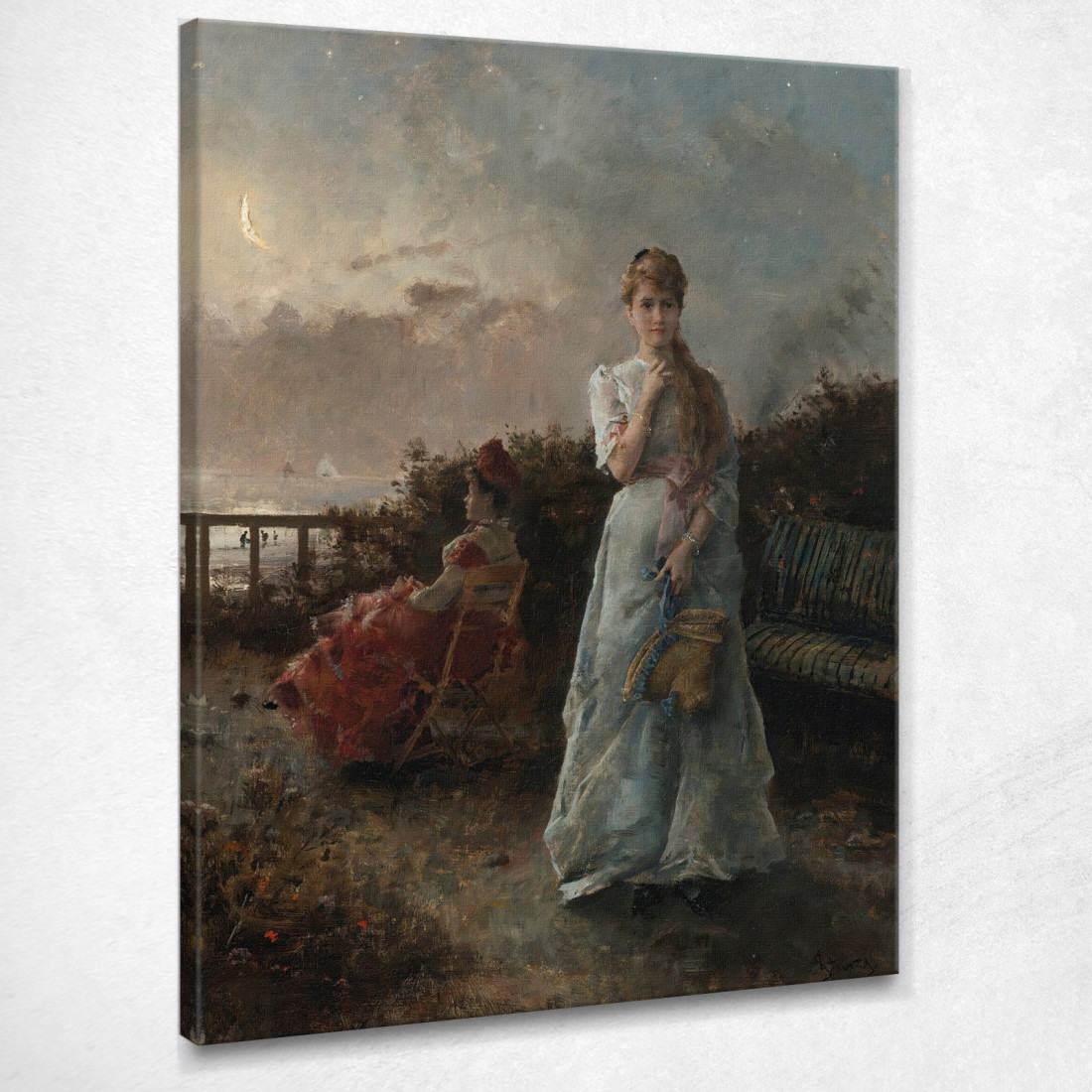 Una Serata Al Mare Alfred Stevens stal94 quadro stampato su tela Una Serata Al Mare Alfred Stevens stal94 quadro stampato su tela