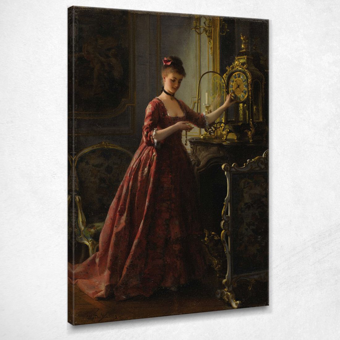 Avvolgimento Dell'Orologio Da Mantello Alfred Stevens stal97 quadro stampato su tela Avvolgimento Dell'Orologio Da Mantello Alfred Stevens stal97 quadro stampato su tela
