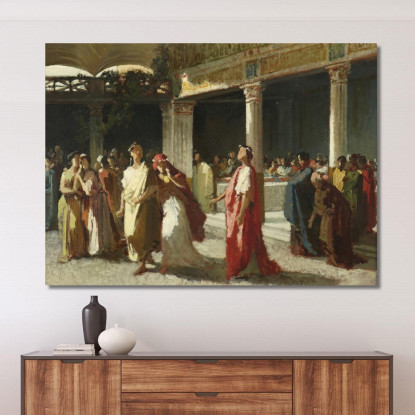 Scena Drammatica In Un Tribunale Frederic Leighton flg16 quadro stampato su tela