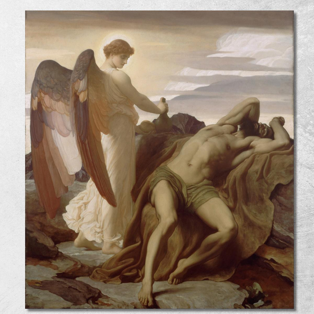 Elia Nel Deserto Frederic Leighton flg18 quadro stampato su tela Elia Nel Deserto Frederic Leighton flg18 quadro stampato su tela