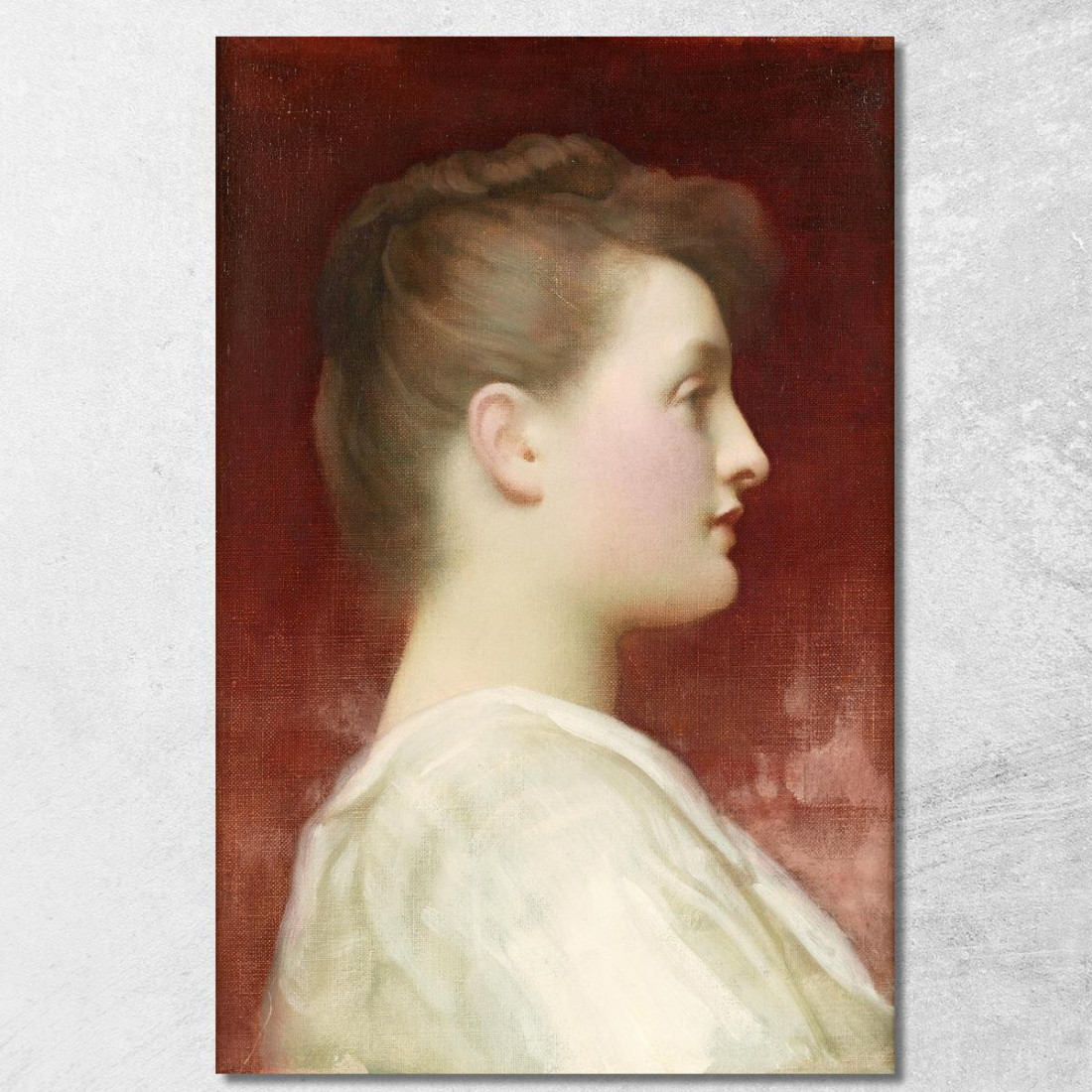 Ragazza Di Profilo Frederic Leighton flg22 quadro stampato su tela Ragazza Di Profilo Frederic Leighton flg22 quadro stampato su tela