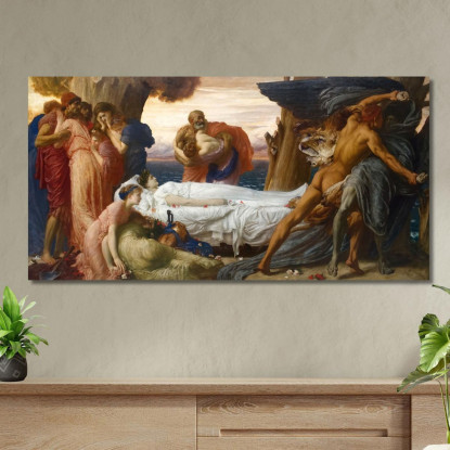 Ercole Lotta Con La Morte Per Il Corpo Di Alcesti Frederic Leighton flg27 quadro stampato su tela