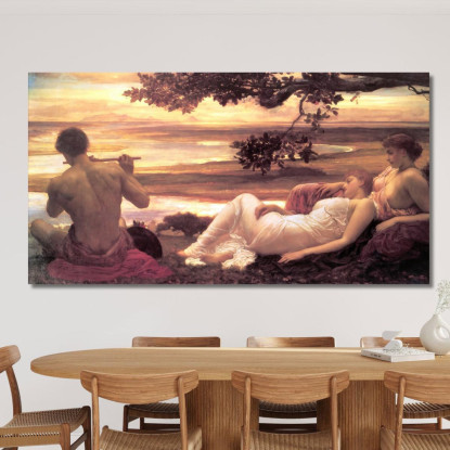 Idillio Frederic Leighton flg28 quadro stampato su tela