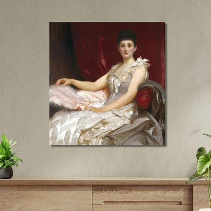 Ritratto Di Amy Augusta Lady Coleridge Frederic Leighton flg48 quadro stampato su tela