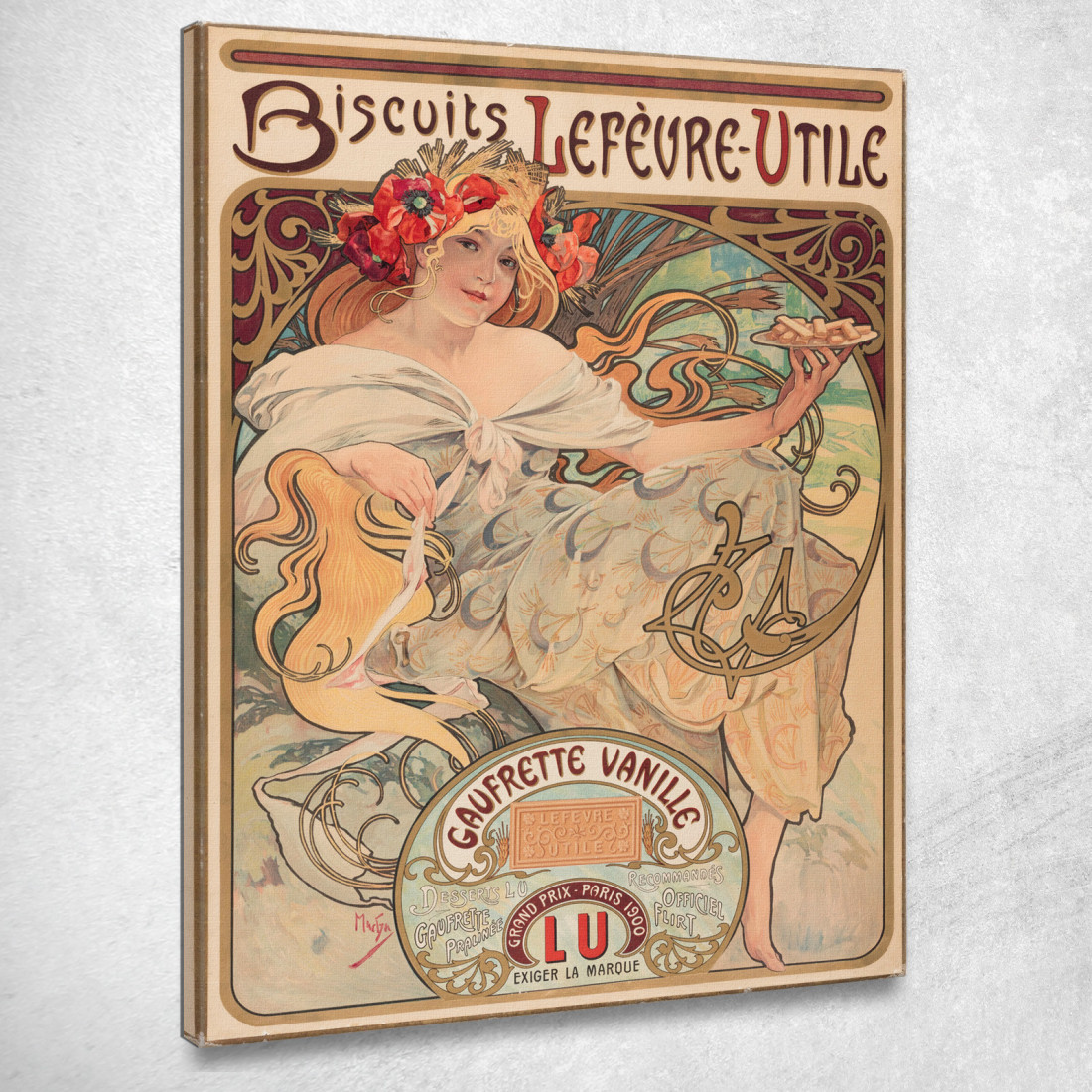 Poster Di Wafer Alla Vaniglia Alphonse Mucha amu10 quadro stampato su tela Poster Di Wafer Alla Vaniglia Alphonse Mucha amu10 quadro stampato su tela