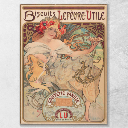 Poster Di Wafer Alla Vaniglia Alphonse Mucha amu10 quadro stampato su tela
