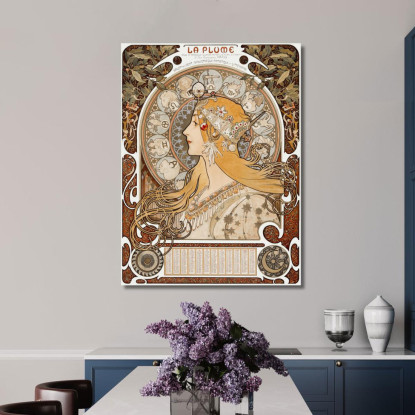 Zodiaco Alphonse Mucha amu11 quadro stampato su tela