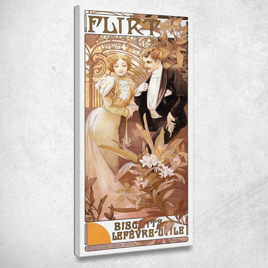 Flirtare Alphonse Mucha amu12 quadro stampato su tela Flirtare Alphonse Mucha amu12 quadro stampato su tela