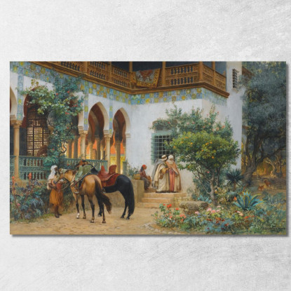 Un Cortile Nordafricano Frederick Arthur Bridgman fab2 quadro stampato su tela