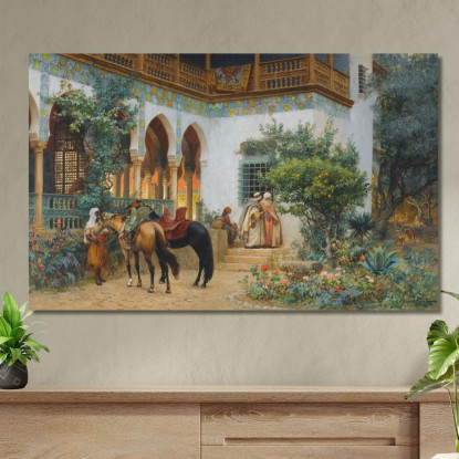 Un Cortile Nordafricano Frederick Arthur Bridgman fab2 quadro stampato su tela