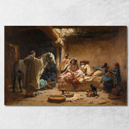 Un Interno A Biskra Frederick Arthur Bridgman fab11 quadro stampato su tela